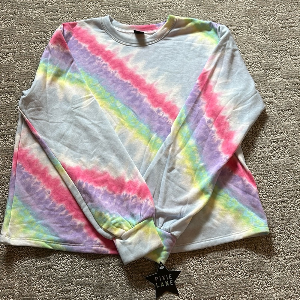 Tie Dye PixieLane Sweatshirt Womens S NWT